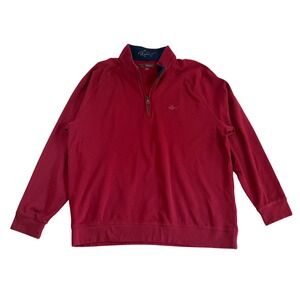 Greg Norman Mens XL Burgundy Red Quarter Zip Golf Pullover Shark Logo Sweater
